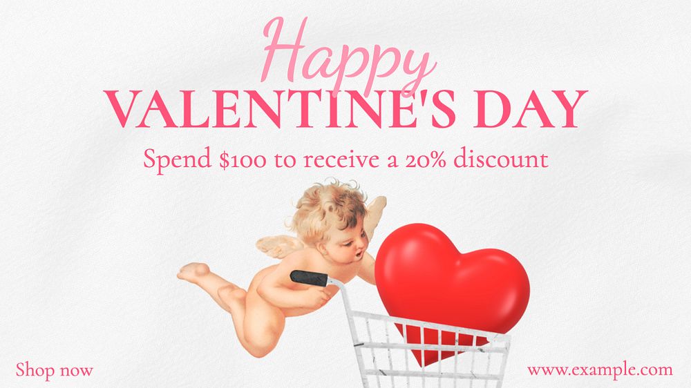 Valentine's day sale Facebook cover template, editable design