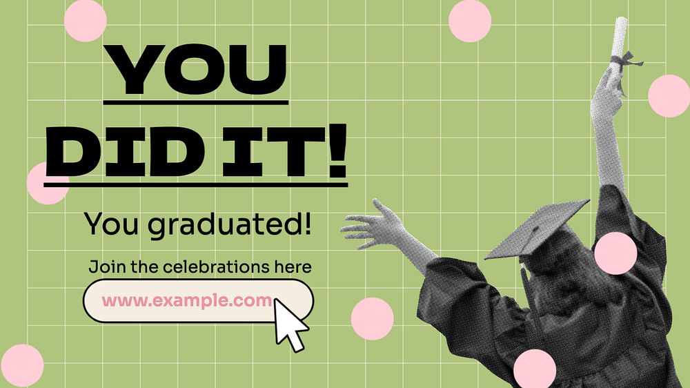 Graduation Facebook cover template, editable design