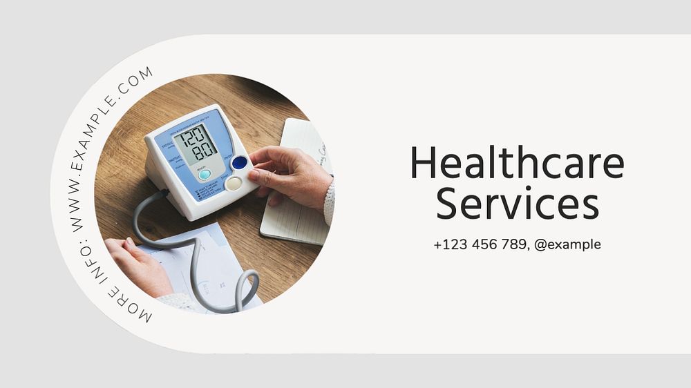 Healthcare Services  blog banner template, editable text