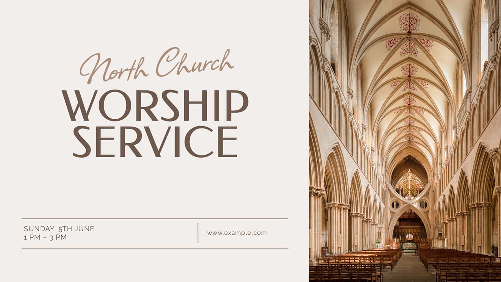 Worship service  blog banner template, editable text