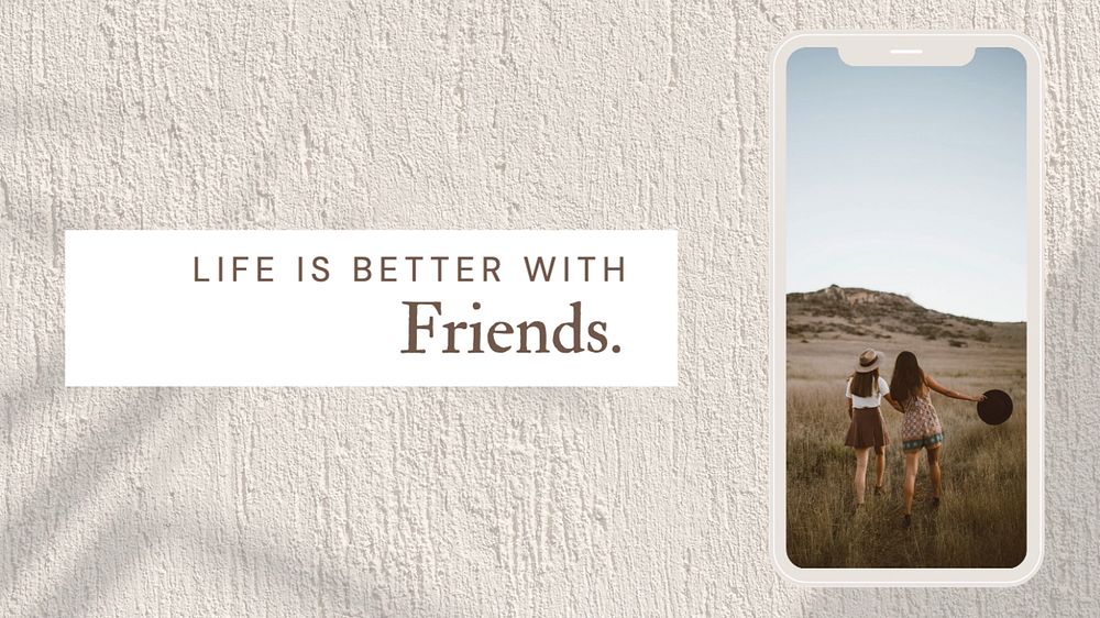 Friendship quote  blog banner template, editable text