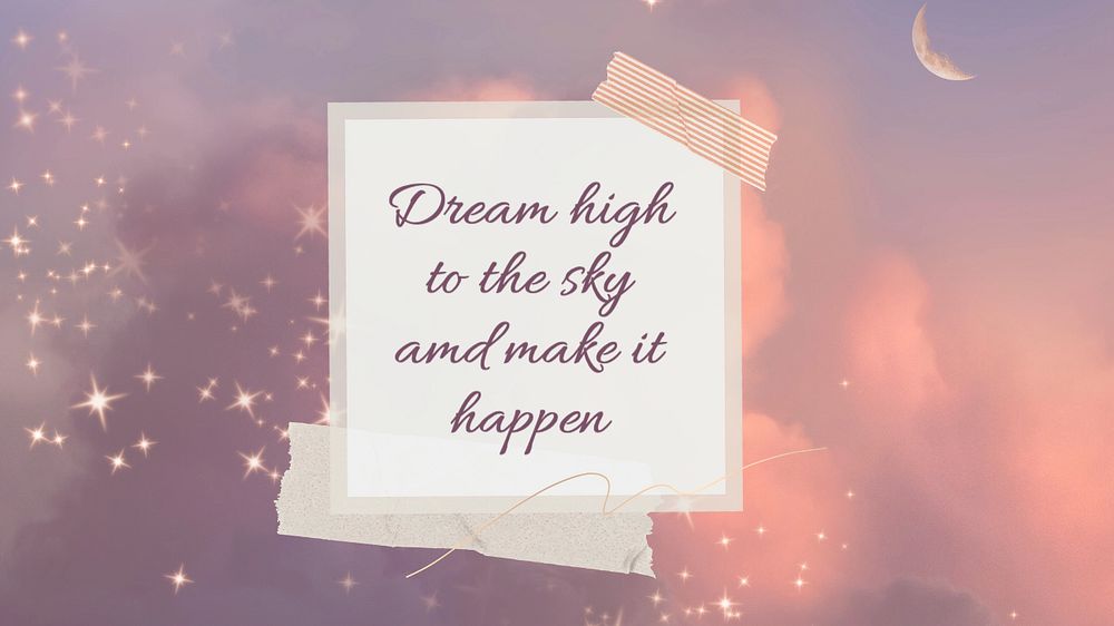 Dream high quote  blog banner template, editable text