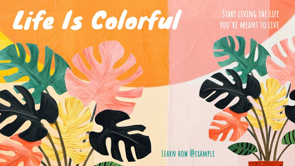 Colorful life Facebook cover template, editable design