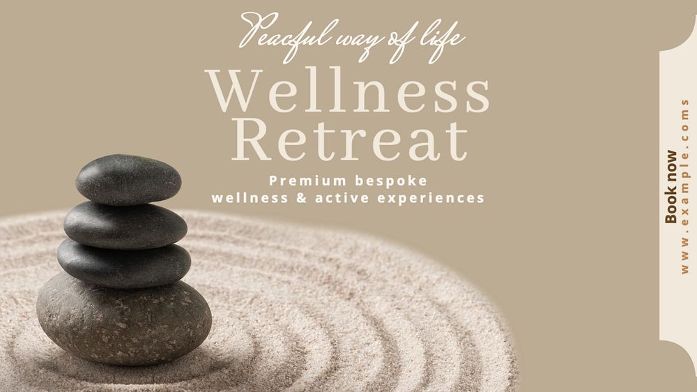 Wellness retreat Facebook cover template, editable design