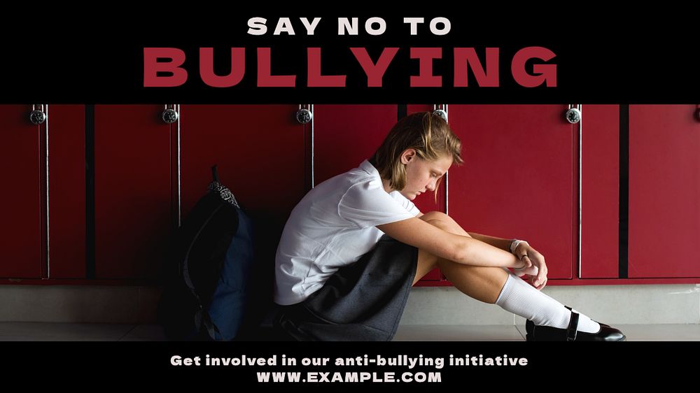 Anti-bullying  blog banner template, editable text