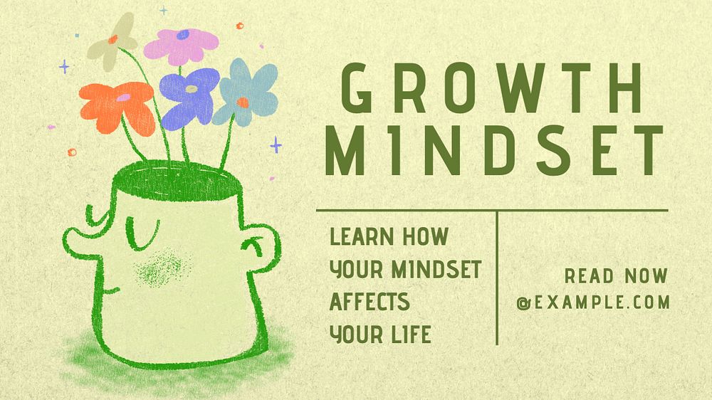 Growth mindset Facebook cover template, editable design