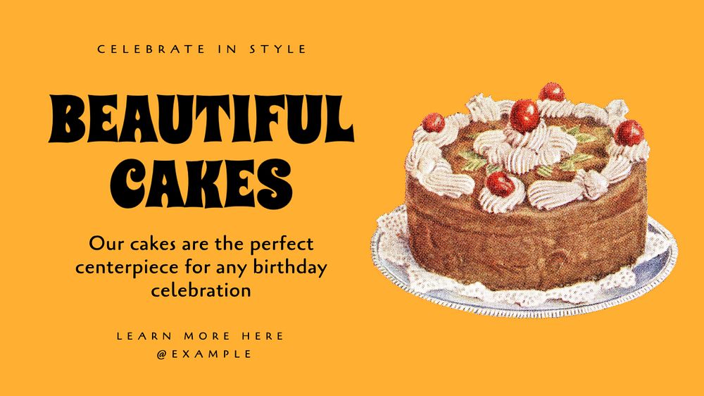 Cakes Facebook cover template, editable design