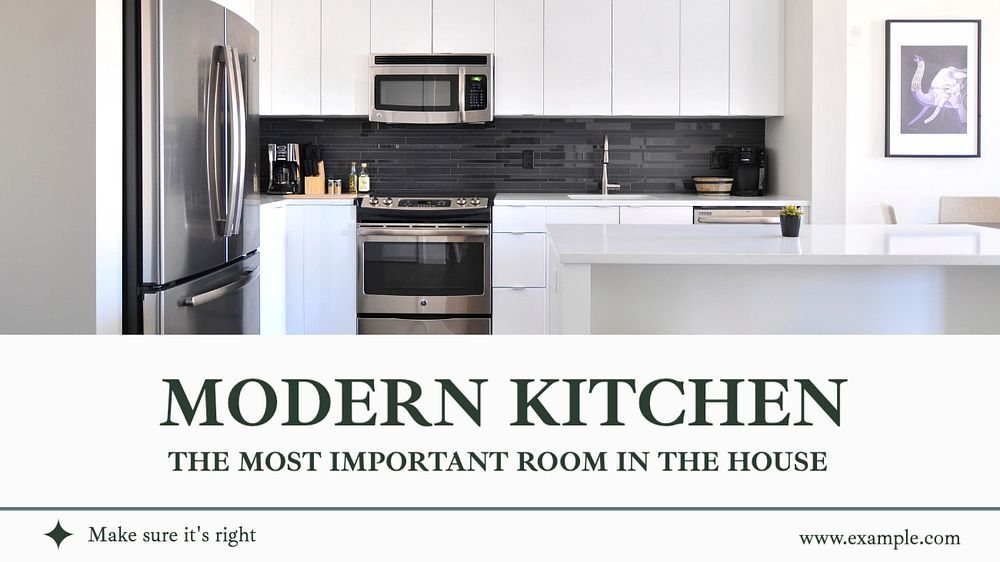 Kitchen design  blog banner template, editable text