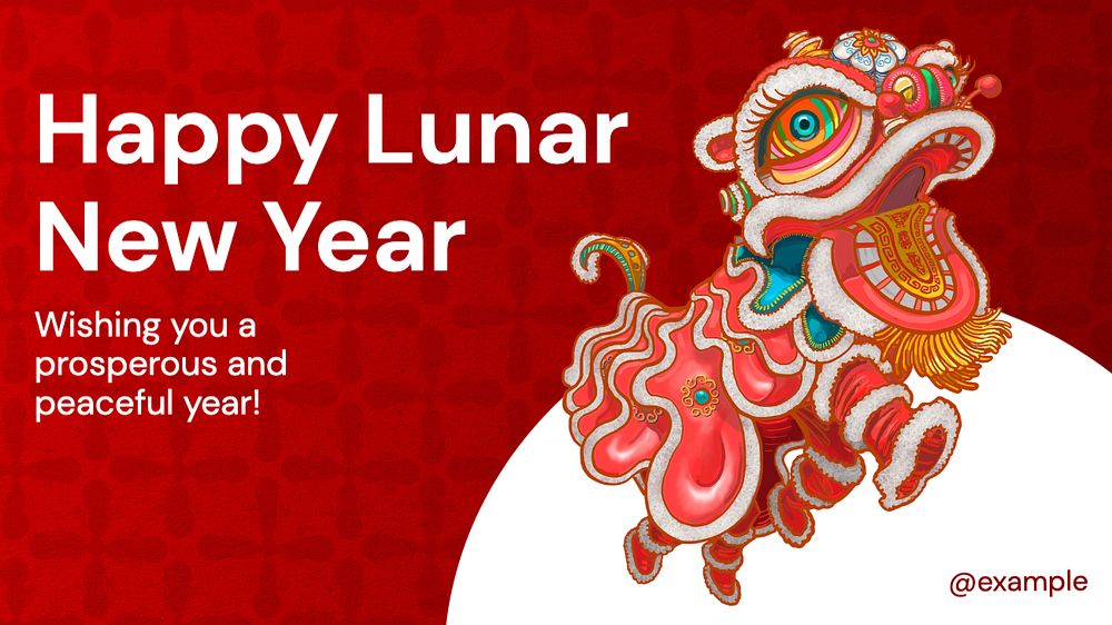 Lunar New Year Facebook cover template, editable design