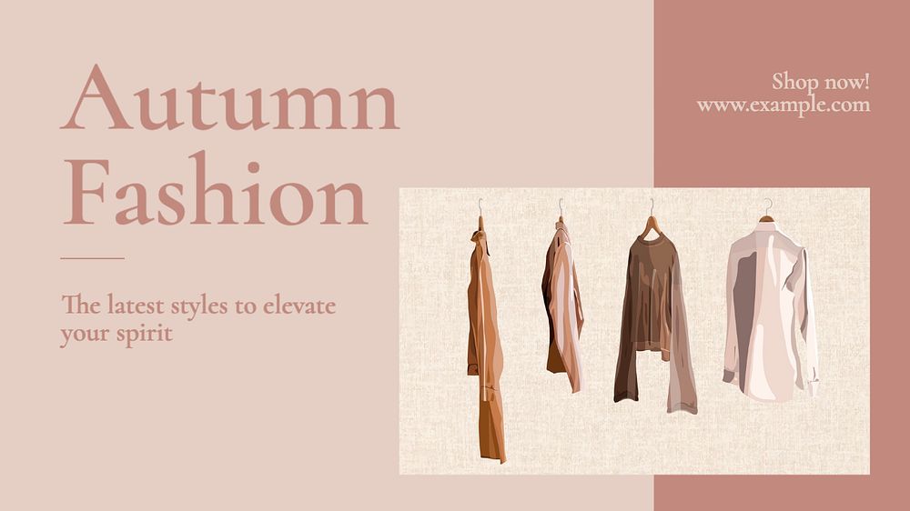 Autumn fashion  blog banner template, editable text