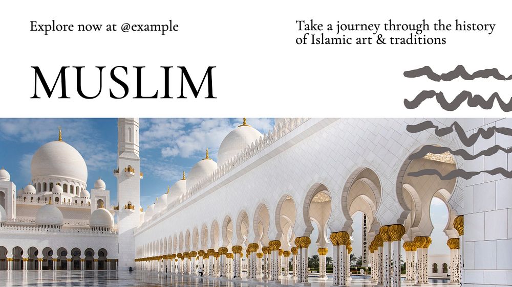 Muslim blog banner template, editable text