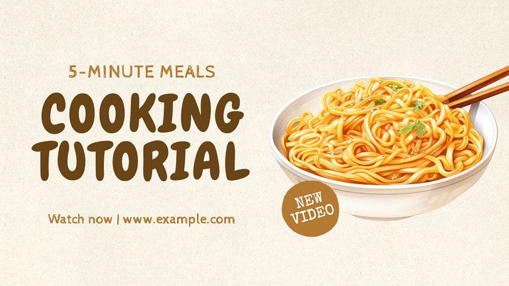 Cooking tutorial Facebook cover template, editable design