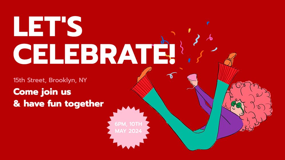 Let's celebrate! Facebook cover template, editable design