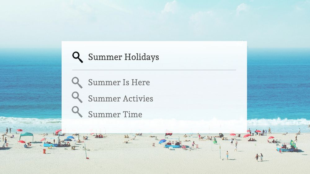 Summer holidays blog banner template, editable text