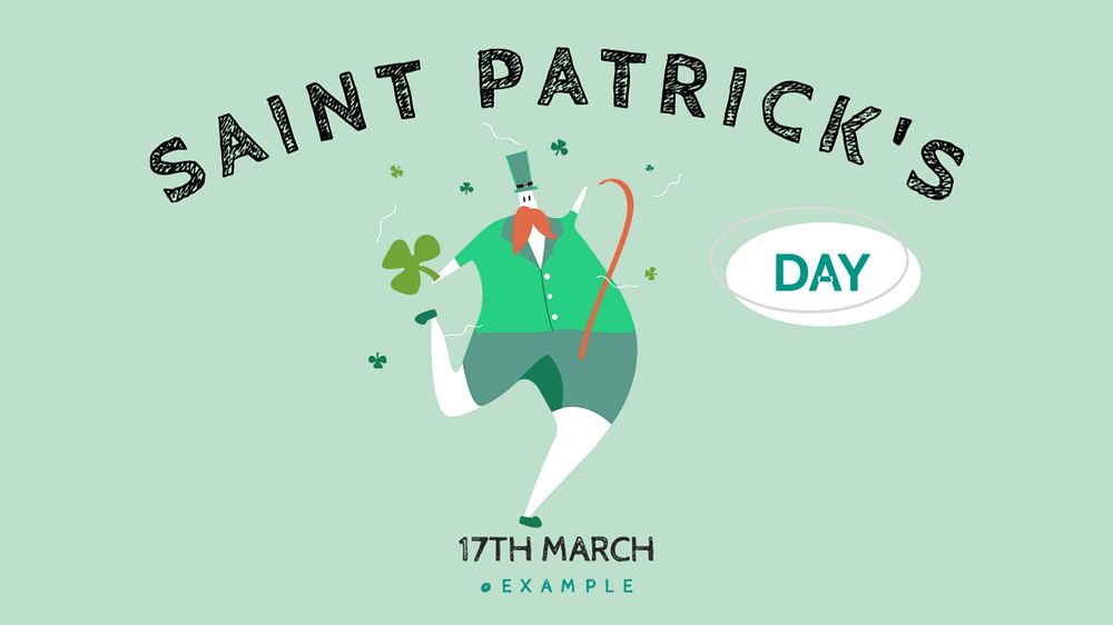 St. Patrick's Day Facebook cover template, editable design