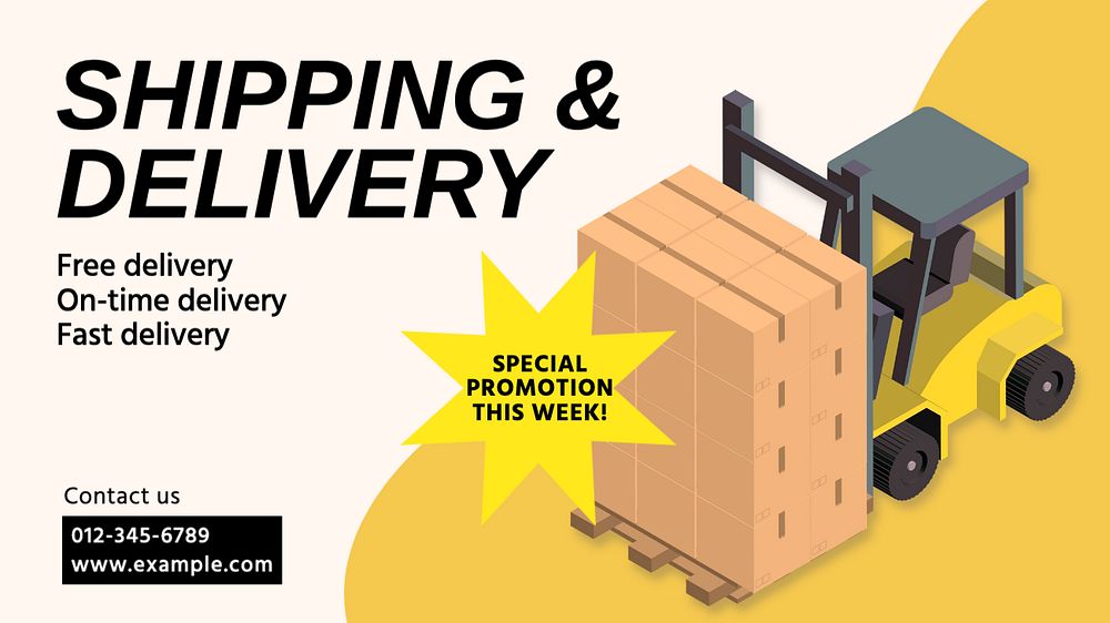 Shipping & delivery blog banner template, editable text