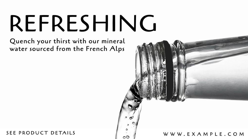 Refreshing water blog banner template, editable text