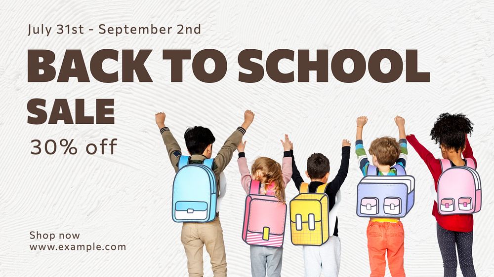 Back to school sale Facebook cover template, editable design