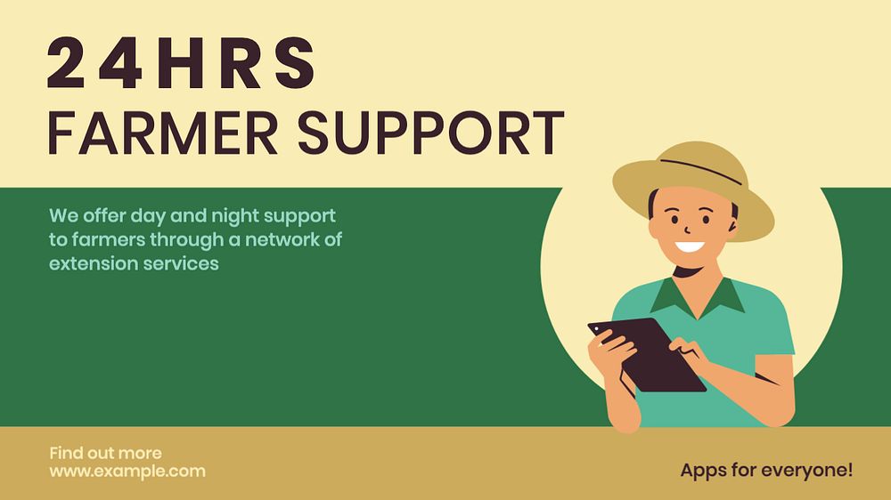 Farmer support Facebook cover template, editable design