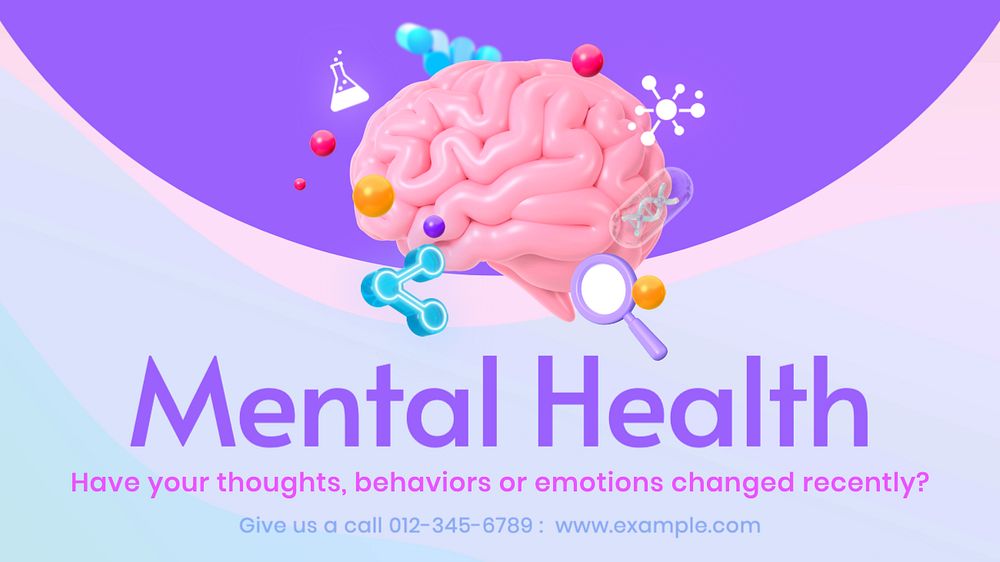 Mental healthcare Facebook cover template, editable design