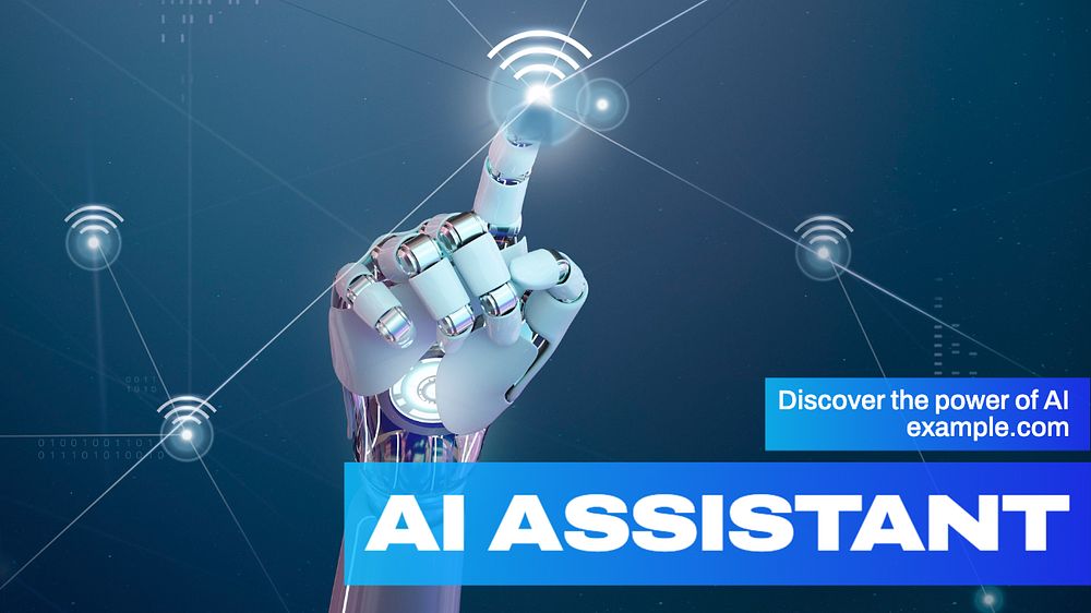 AI assistant blog banner template, editable text