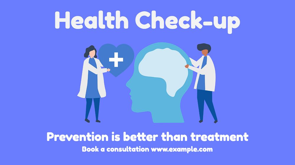 Health check-up Facebook cover template, editable design