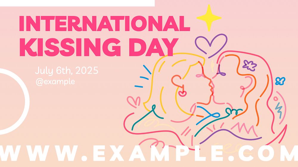 International kissing day blog banner template, editable text