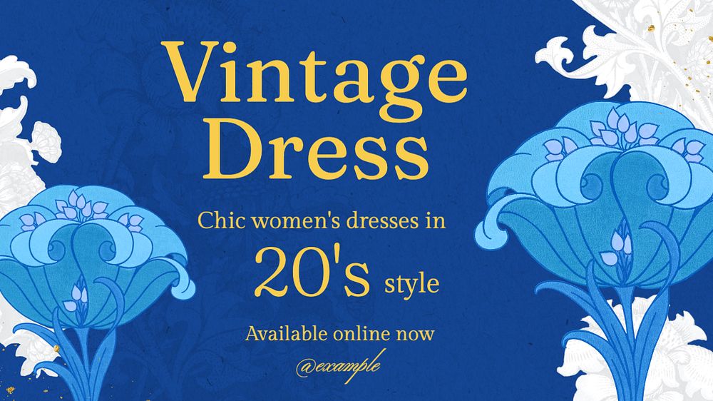 Vintage clothing blog banner template, editable text