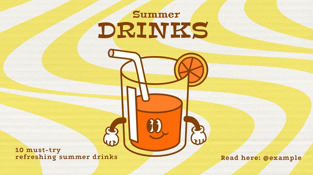 Summer drinks Facebook cover template, editable design