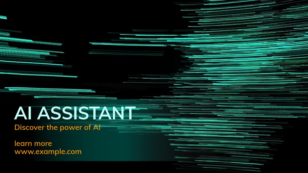 AI assistant  blog banner template, editable text