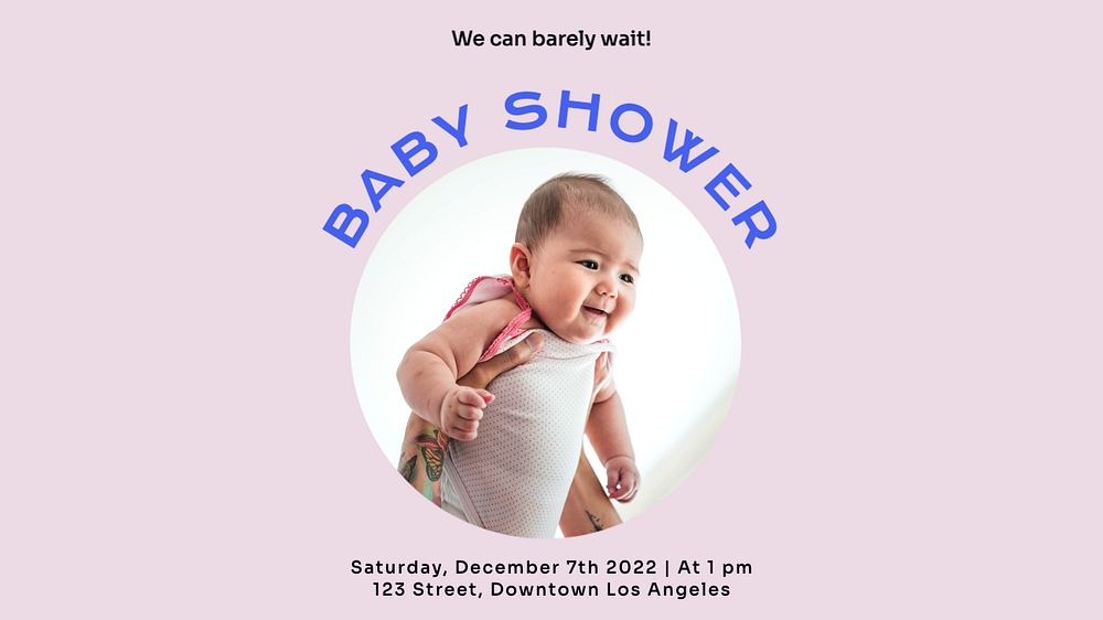 Baby shower  blog banner template, editable text