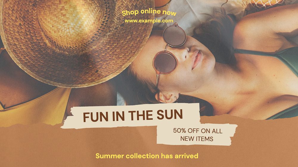 Summer collection  blog banner template, editable text