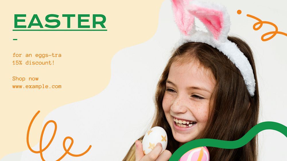 Easter sale blog banner template, editable text