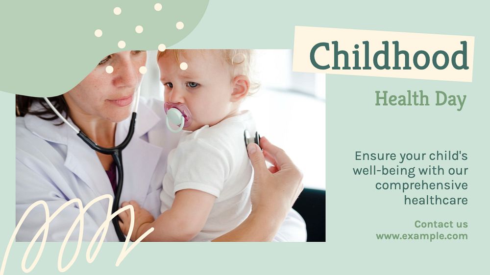 Childhood health day  blog banner template, editable text