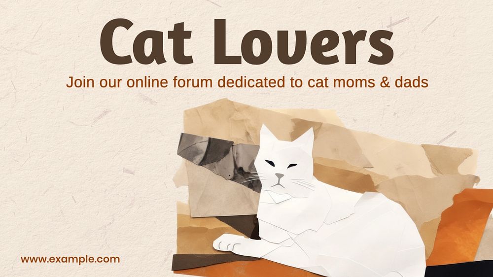 Cat lover Facebook cover template, editable design