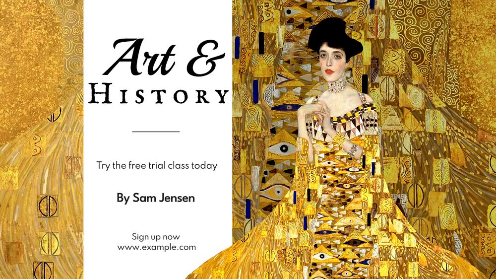 Art & History class blog banner template, editable text