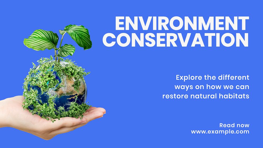 Environment conservation Facebook cover template, editable design