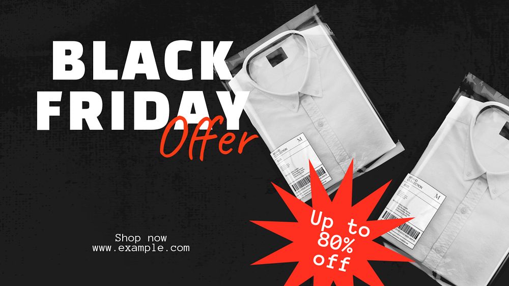 Black Friday offer Facebook cover template, editable design