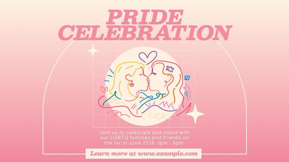 Pride month celebration Facebook cover template, editable design