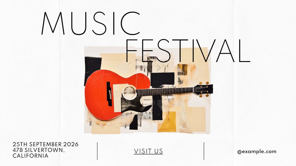 Music festival Facebook cover template, editable design