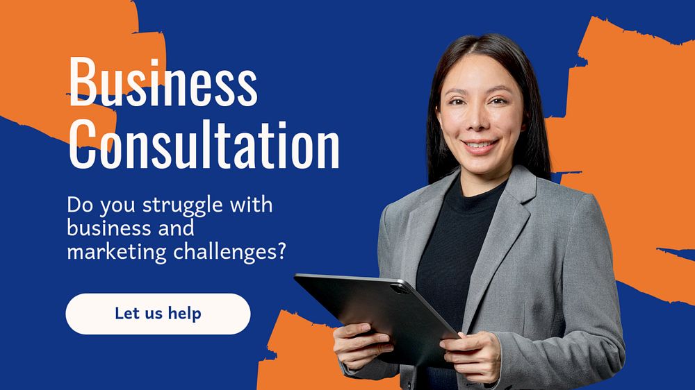 Business consultation Facebook cover template, editable design