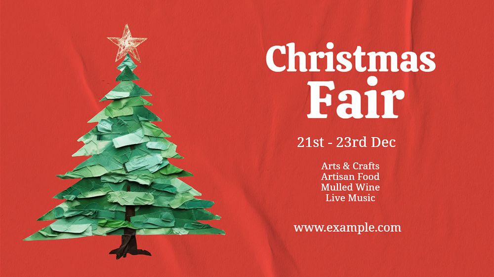 Christmas fair Facebook cover template, editable design