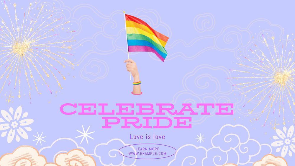 Celebrate pride Facebook cover template, editable design