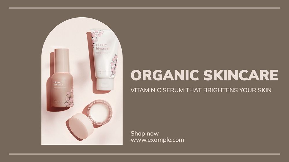 Organic skincare blog banner template, editable text