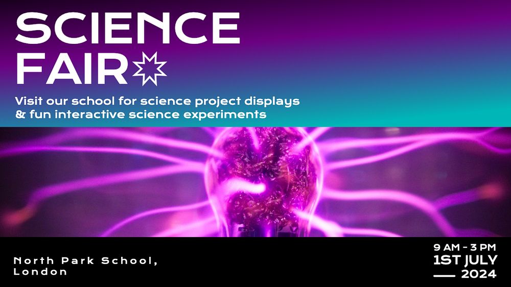 School science fair blog banner template, editable text