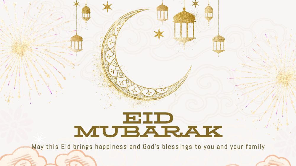 Eid Mubarak Facebook cover template, editable design