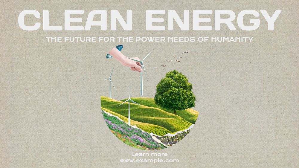 Clean energy Facebook cover template, editable design