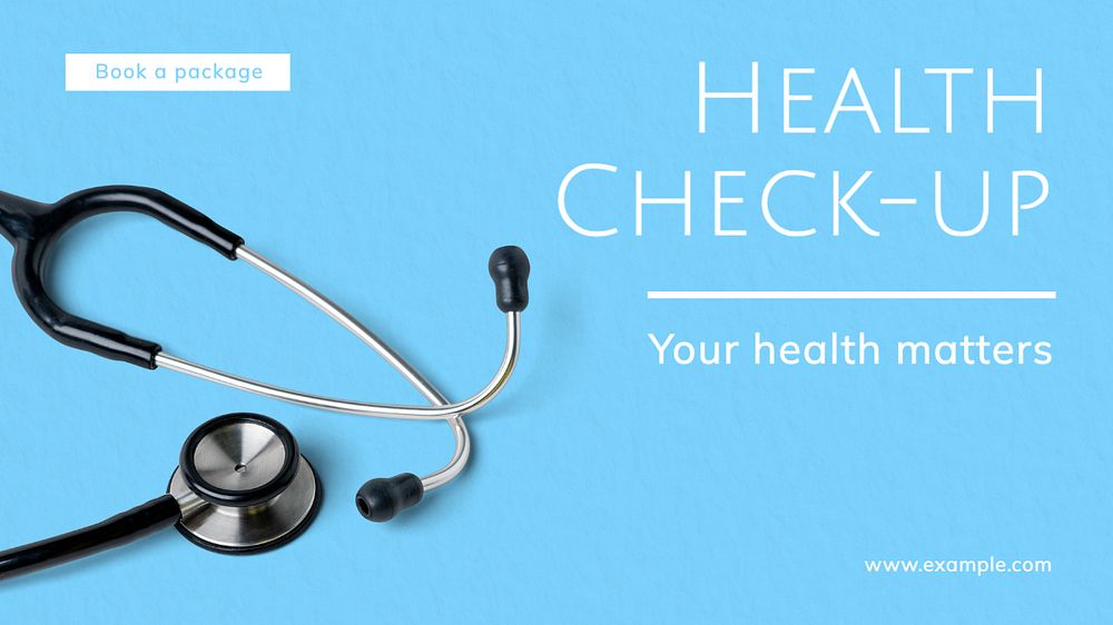 Health check-up Facebook cover template, editable design