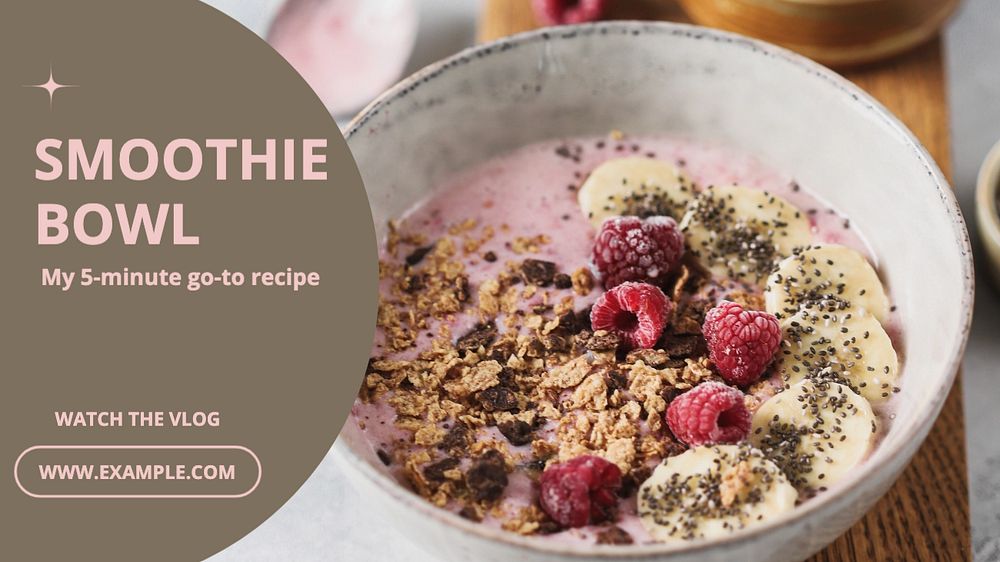 Smoothie Bowl  blog banner template, editable text