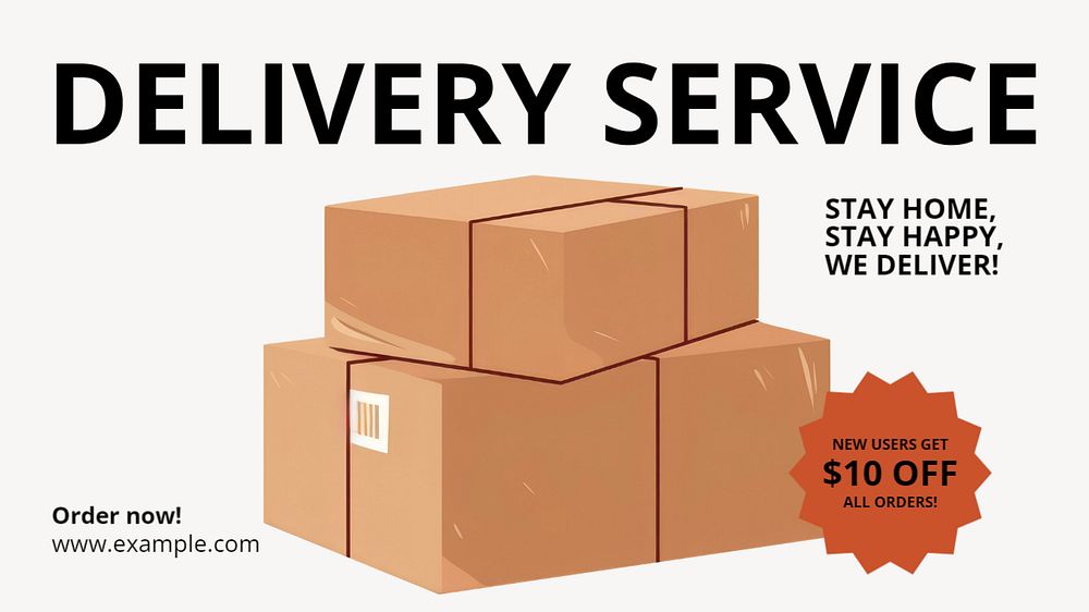 Delivery service Facebook cover template, editable design